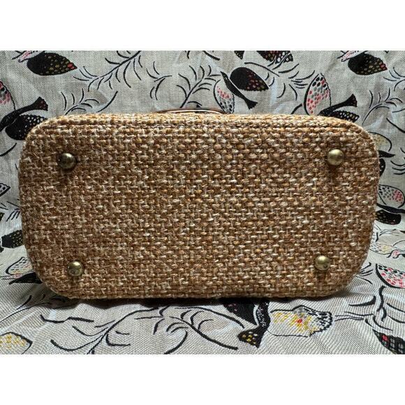 Vintage 1950s JR Julius Resnick Box Bag Wool Tweed Handbag Train Case Purse - Picture 7 of 8